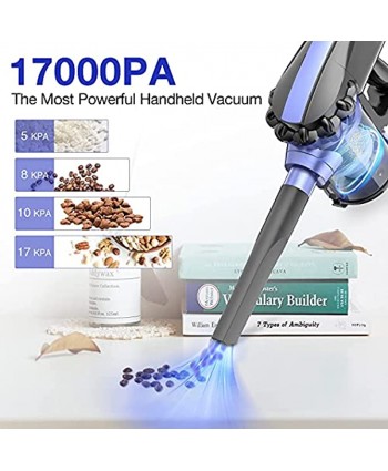 Handheld Vacuum Cleaner 17KPA Powerful Corded Hand Held Vacuum with Pet Grooming Brush 500W High Power with 16.5ft Cord for Pet Hair Home and Car Cleaning