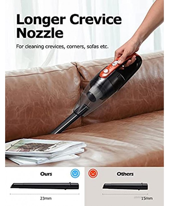Handheld Vacuum Cleaner Car Vacuum Cleaner Cordless Rechargeable Hand Vacuum Cleaner High Power Portable Mini Small Vacuum Cleaner 3h USB Charge HEPA Lightweight Dry Vac Pet Hair Home Car Floor