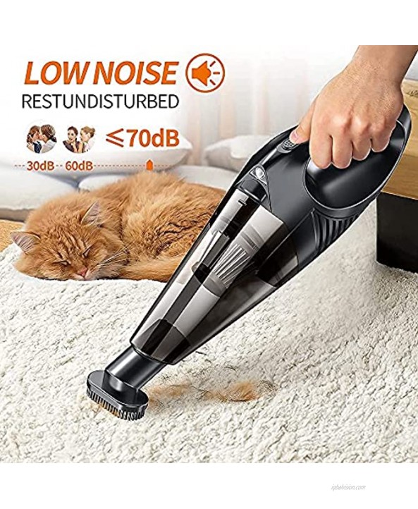 Handheld Vacuum Cordless Dusbuster 8Kpa Suction Mini Cleaner for Pet Car Fast Charge Lithium Ion Rechargeable Stainless Filter 21oz Black