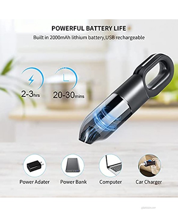 Handheld Vacuum Cordless Dusbuster Rechargeable Portable Cleaner 7 Kpa Cordless Vacuum Small with Micro USB Quick Charge Wet Dry Vac for Home Office Car Dust Pet Hair Cleaning