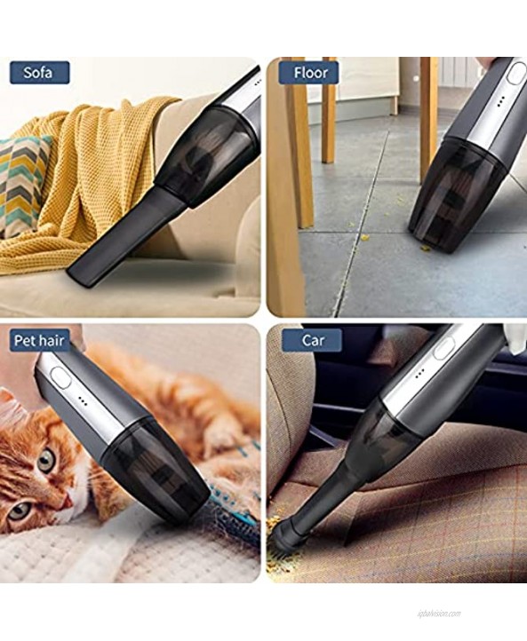 Handheld Vacuum Cordless LUYE Car Vacuum Cleaner with 6Kpa Strong Suction Mini Hand Held Vacuum with USB Cable Rechargeable 4000mAh Portable Vacuum for Pet Hair Home Car and Office Cleaning