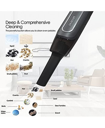 Handheld Vacuum DGSENPI Car Vacuum Cleaner Cordless Mini Portable Wet & Dry 2-in-1 6500Pa Strong Suction Hand Held Car Vacuum Ultra-Lightweight 0.97lb with 2 HEPA Filter for Home Car Office