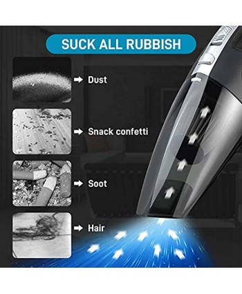 Handheld Vacuums Cordless Powered Battery Rechargeable Quick Charge Tech Small and Portable Waterwashable Filter with Powerful Cyclonic Suction vacuums Cleaner for Home Office and Car Cleaning