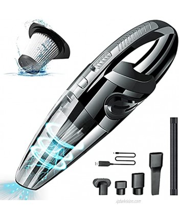 Handheld Vacuums Cordless Powered Battery Rechargeable Quick Charge Tech Small and Portable Waterwashable Filter with Powerful Cyclonic Suction vacuums Cleaner for Home Office and Car Cleaning