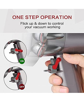 Homcosy Power Control Lock Clamp Compatible with Dyson V6 V7 V8 V10 V11 Absolute Animal Motorhead Vacuum Cleaner Power Button On Off Accessories Free Your Fingers 2 PCS Gray+Red