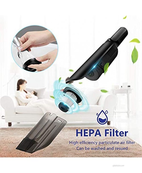 LAOPAO Portable Car Vacuum Cleaner High Power 9Kpa Hand Vacuum Cordless Rechargeable Handheld Vacuum 3x2000mAh Li-ion Battery Quick Charge Mini Vacuum for Home Car Pet Hair Cleaning Car Seat Cleaner