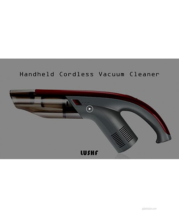 LUSHF Handheld Cordless Vacuum Cleaner 14000Pa High Power Portable Rechargeable Wireless Dust Catcher for Vehicle Household Sweeper Aspirator Hand-held Car Vacuum Wine Red