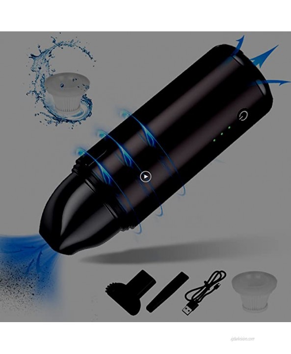 Mini Car Vacuum,Handheld Vacuum Cordless Rechargeable with 6kPa High Power for Car,Home,Office Wet Dry Travel Cleaning