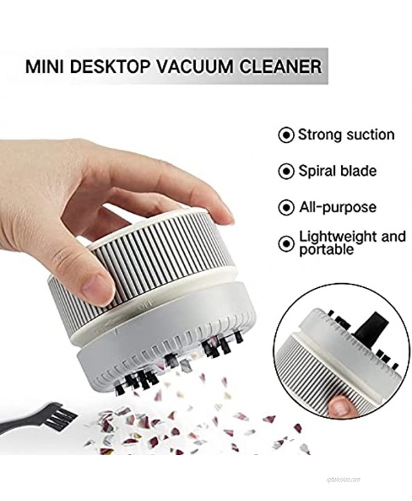 mlogiroa Vacuum Cleaner Mini Handheld Portable Cordless High Suction Desk Vacuum Keyboard Cleaner with Clean Brush Vacuum Nozzle for Home Office,Kitchen,Nail Salon