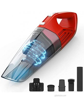 ORFELD Handheld Vacuum Portable 6000pa Powerful Suction Up to 30 Minutes Cleaning for Home Pet Car Red