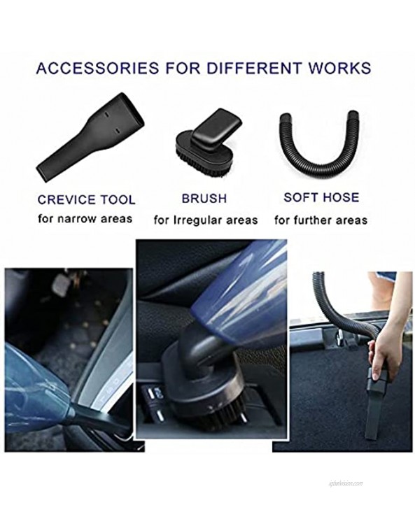 Portable Mini Vacuum for pet Hair Home car Vacuum Cleaner Handheld Vacuum Cordless high Power Wet Dry Vacuum Rechargeable Hand held dust Buster for Home car with 3 Accessories