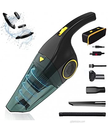 PRTUKYT Handheld Vacuum Cordless 9500PA Strong Suction,120W Powerful Rechargeable Lightweight Wet Dry Portable Car Vacuum Cleaner for Pet Hair Home and Car Cleaning Black