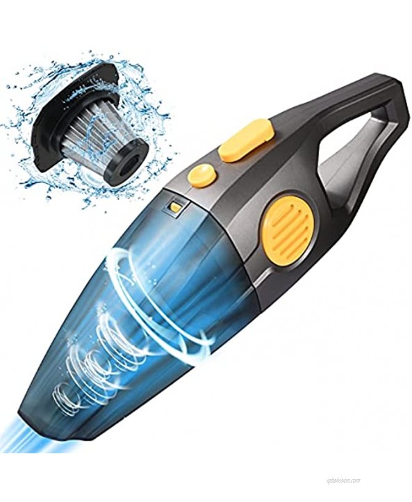 RUMIA Handheld Vacuum,7000Pa Powerful Suction Cordless Car Vacuum Cleaner,2 Speeds 120W High Power,Portable and Rechargeable Mini Pet Vacuum for Pet Hair Home and Car Cleaning