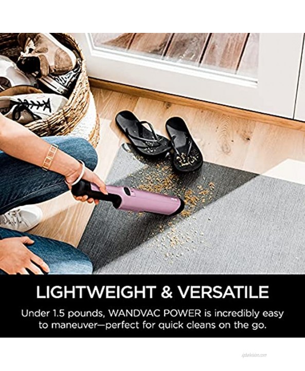 Shark WV401PK Cordless Hand Vacuum WANDVAC Ultra-Lightweight and Portable with Powerful Suction and Tools for Pets Designed for Car and Home Mauve