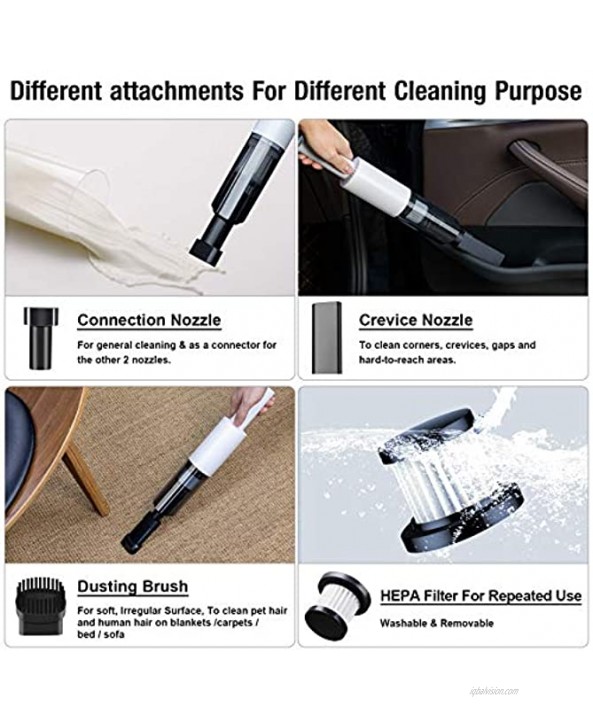 TOMULE Mini Cordless Handheld Vacuum Cleaner USB Rechargeable Car Vacuum with High Power and Quick Charge Portable Lightweight Strong Suction Handheld Vacuum for Pet Hair Home and Car Cleaning