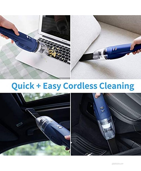 【 Upgraded】 Handheld Vacuum Cleaner Cordless Portable Mini Car Vacuum Small Dust Buster 5500 PA Strong Suction Rechargeable Hand Vac for Home Car Pet Hair Carpet Cleaning