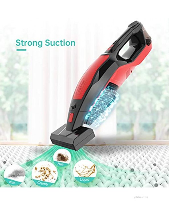 Wet Dry Vacuum Cleaner KKUYI Portable Vacuum Cleaner with Precision Water Jet Sprayer Rechargeable Wet & Dry Handheld Vac with HEPA Filter for Car Home Kitchen
