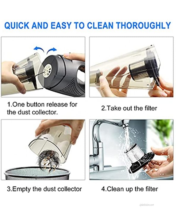 Wopulite Handheld Vacuum Cleaner Car Vacuum Cordless with 7000Pa Strong Suction 120W High Power Quick Cleaning Wet Dry Double Use for Pet Hair Dust Sand Home Car Cleaning