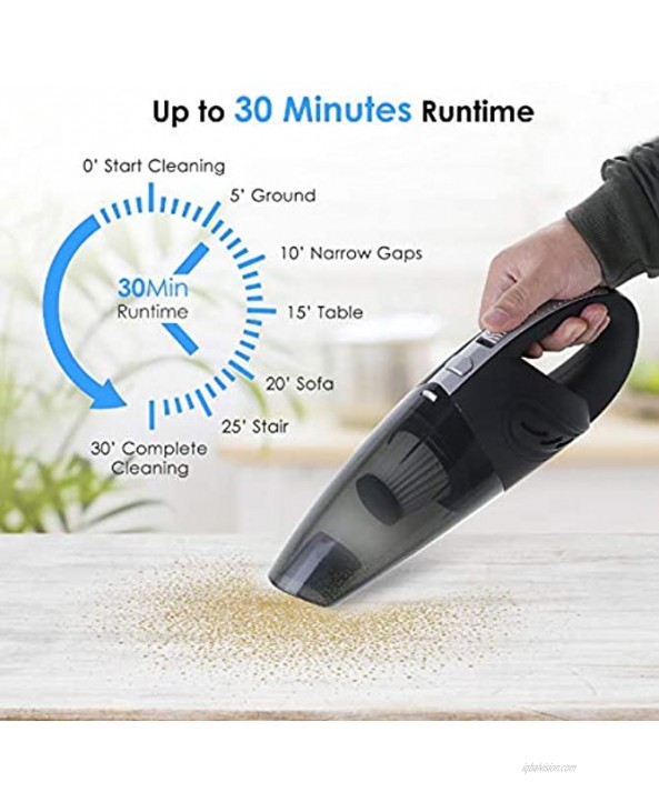 Yagosodee Handheld Cordless Vacuum Cleaner Portable Rechargeable Wet Dry Dual Use Vacuum Cleaner with Filter for Home and Car Cleaning Black USB Model