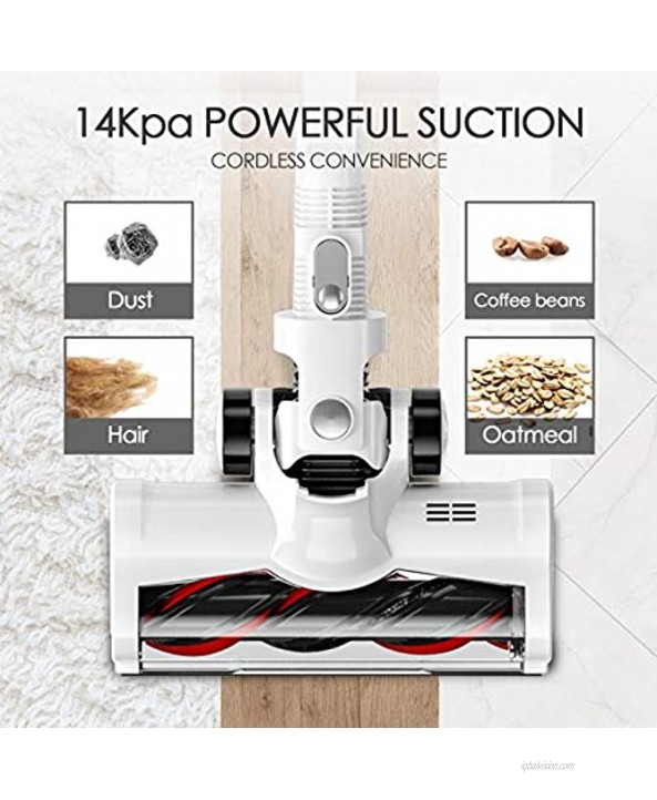 Cordless Stick Vacuum Cleaner 14KPA 4 in 1 Vacuum Cleaner for Carpet and Floor with Detachable Battery 1.3L Large Dust Container Home Apartment Pet Hair