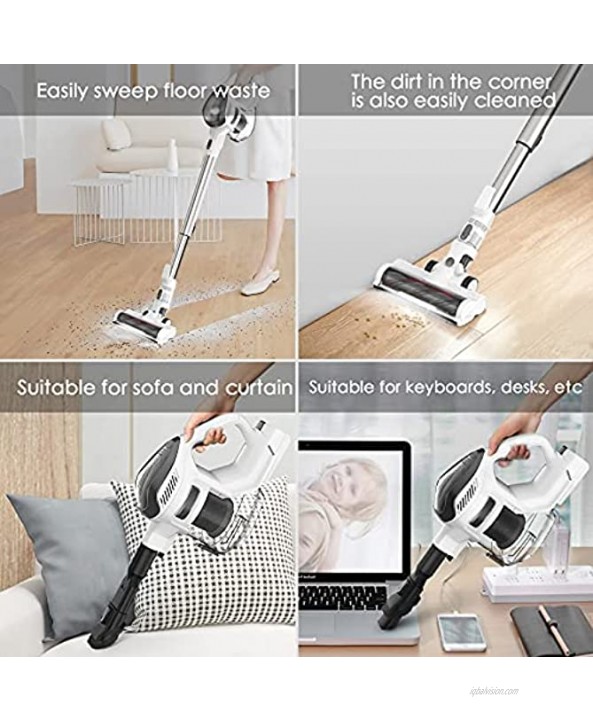 Cordless Stick Vacuum Cleaner 14KPA 4 in 1 Vacuum Cleaner for Carpet and Floor with Detachable Battery 1.3L Large Dust Container Home Apartment Pet Hair
