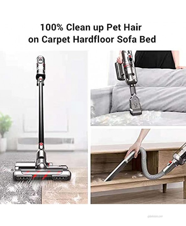 Cordless Vacuum Cleaner PUPPYOO T12 Mate 12 in 1 Lightweight Stick Vacuum with 29Kpa 535W Powerful Suction for Beds Carpet Hard Floor Car Stick Handheld with Storage & Charging Case