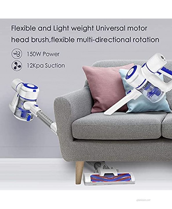 Cordless Vacuum Cleaner Umoot 4 in 1 Stick Vacuum with 150W Powerful Suction Up to 35min Runtime with Headlight and Wall Mountable Design Ideal for Carpet Hard Floor & Pet Hair