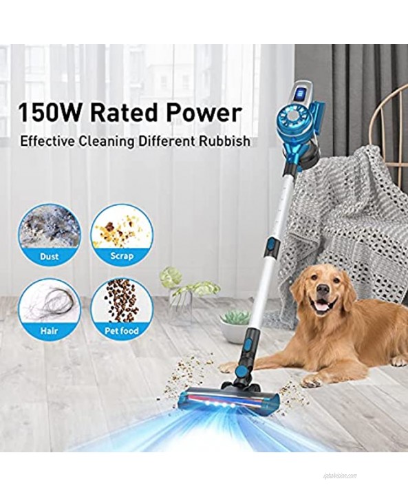 Cordless Vacuum Cleaner VICSOO Stick Vacuum Cleaner Lightweight Powerful Suction Stick Cordless Vacuum with 2500mAh Removable Battery for Pet Hair Carpet Hard Floor