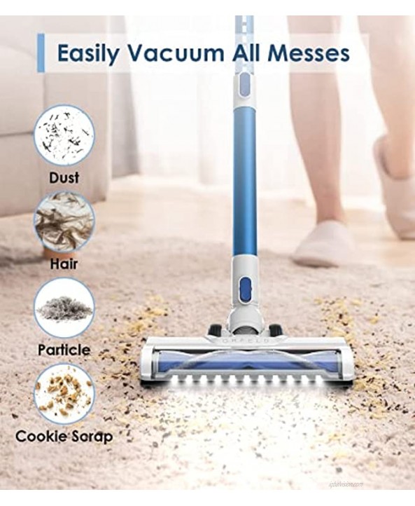 ORFELD Stick Vacuum Cleaner Cordless with 1.4L Big Dustbin Self-Standing Storage Base Hardwood Floor Vacuum Cleaner Cordless Vacuum for Pet Hair VC818