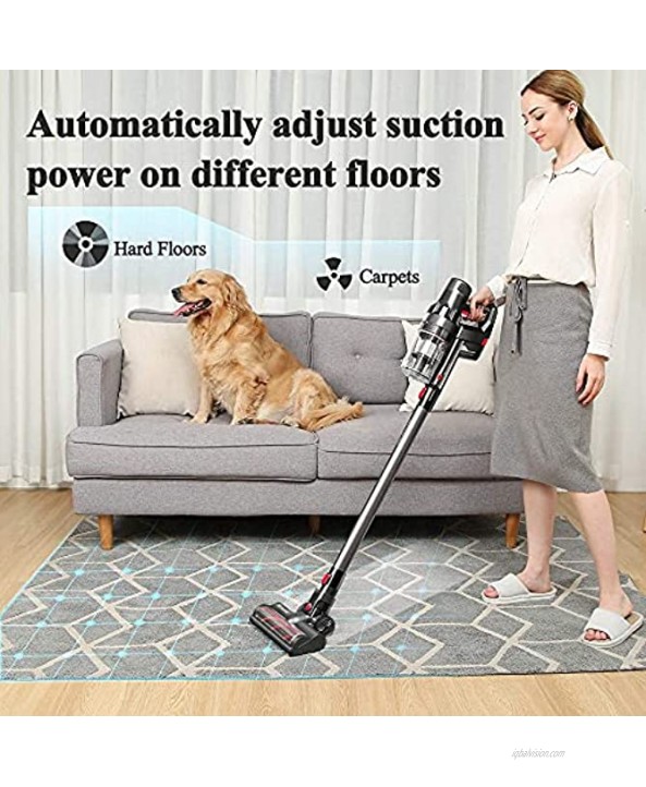 Proscenic P11 Cordless Cleaner 450W Stick Vacuum with 25000pa Powerful Touch Screen Removable Battery 3 Adjustable Suction Modes for Hardfloor Carpet Pet Hair Gray