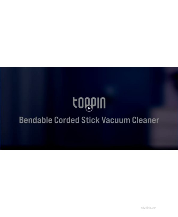TOPPIN Bendable Corded Stick Vacuum Cleaner 600W 17kpa Powerful Suction Lightweight Handheld Vacuum 0.8L Cup Perfect for Pet Hair Hard Floor Home Deep Clean