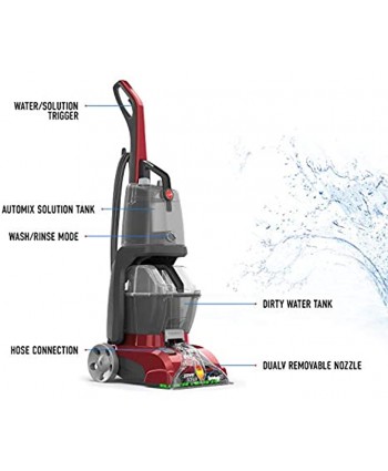 Hoover Red Power Scrub Deluxe Carpet Cleaner Machine Upright Shampooer with Storage Mat FH50150B