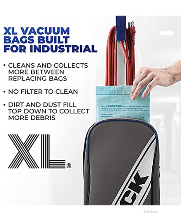ORECK XL COMMERCIAL Upright Vacuum Cleaner Bagged Professional Pro Grade 9 Pounds 35-Foot Long Cord XL2100RHS Gray Blue