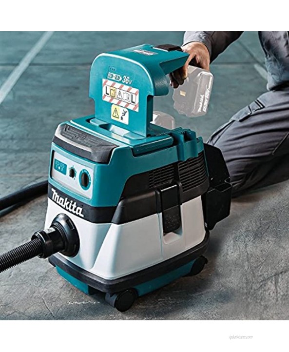 Makita XCV06Z 18V X2 LXT Lithium-Ion Brushless Cordless 2.1 gallon Wet Dry Dust Extractor Vacuum Tool Only