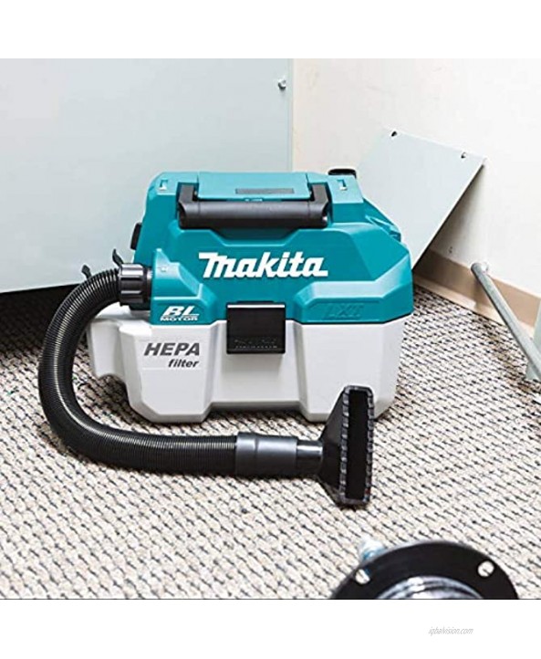 Makita XCV11Z 18V LXT Lithium-Ion Brushless Cordless 2 Gallon HEPA Filter Portable Wet Dry Dust Extractor Vacuum Tool Only