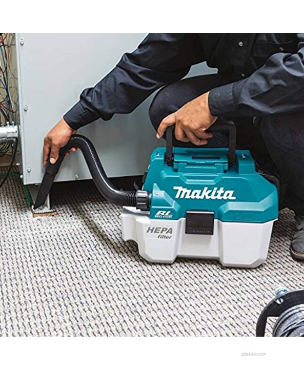 Makita XCV11Z 18V LXT Lithium-Ion Brushless Cordless 2 Gallon HEPA Filter Portable Wet Dry Dust Extractor Vacuum Tool Only