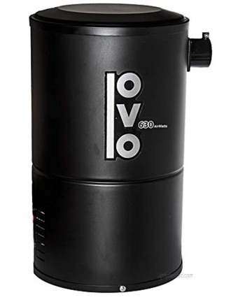 OVO Black Compact and Powerful Central Vacuum System Condo Vac 630 Air Watts Use with Disposable Bags 18L or 4.75Gal