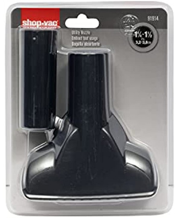 Shop-Vac 9191400 Utility Nozzle 1-1 2 inch with 1-1 4 inch Adaptor Plastic Construction Black in Color 1-Pack