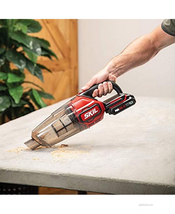 SKIL PWRCore 20V Handheld Vacuum Includes 2.0Ah Lithium Battery and PWRJump Charger VA593602