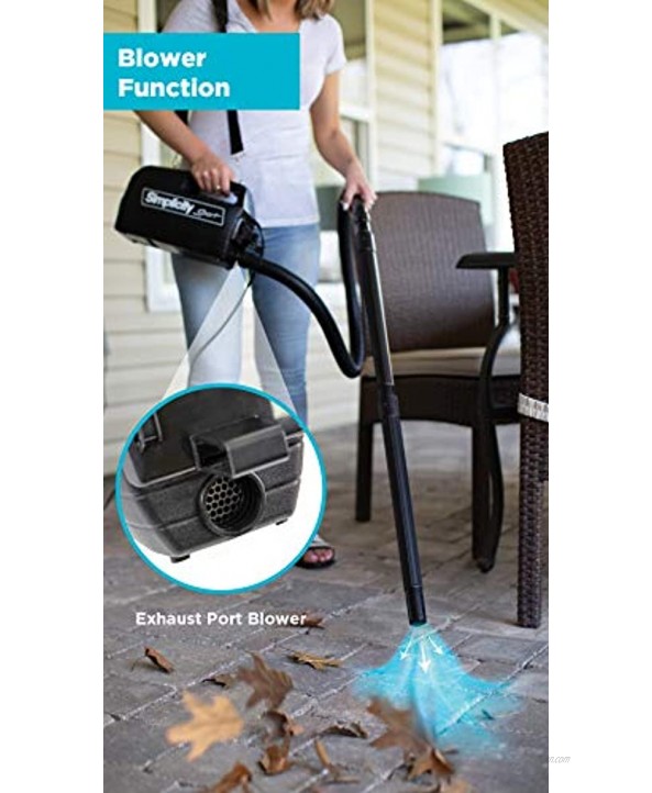 Simplicity Handheld Canister Vacuum with Carry Strap for Hard Floors and Rugs Car Detailing Vacuum Cleaner S100