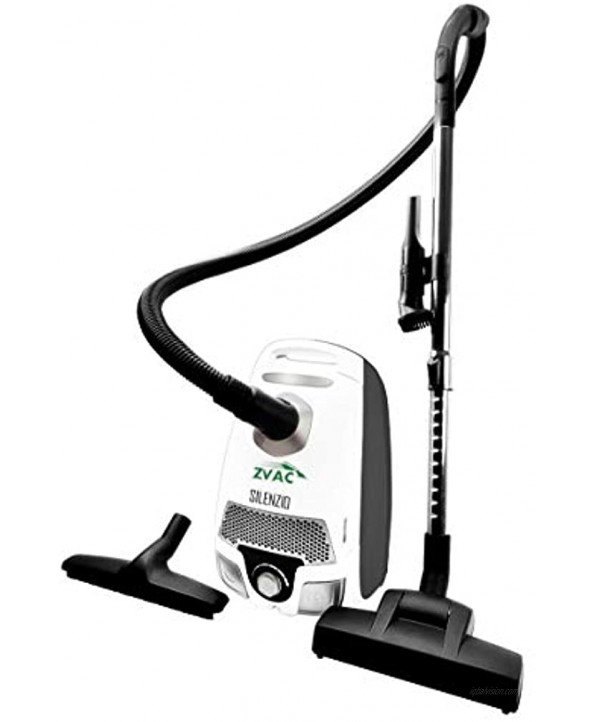 ZVac Canister Vacuum Cleaner Johnny Vac Silenzio HEPA Filtration 3 L Tank Capacity 1400 W Powerful Quiet Motor with 6.5 FT Hose & Telescopic Wand 10 Turbo Air Nozzle Bagged Vacuum Cleaner
