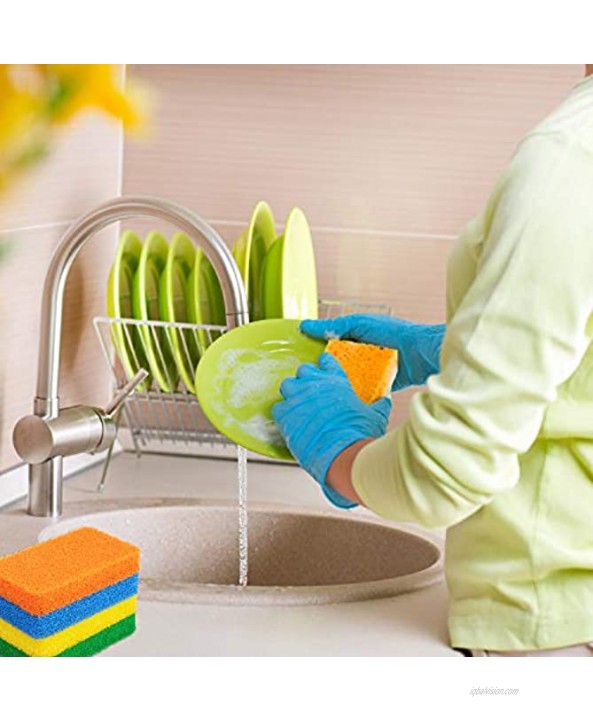 10 Pieces Silicone Scrubber Sponge Silicone Dish Sponge Reusable Kitchen Scrubbing Cleaning Sponge Soft Dish Scrubber for Dishes