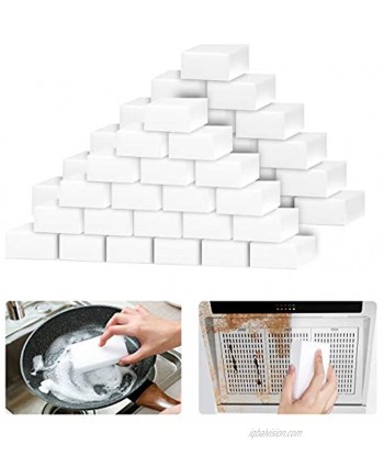 100 Pack Magic Sponges Eraser for Cleaning Extra Thick Reusable Melamine Sponge Scrubber Foam Cleaning Pads for Kitchen Dishes Bathtub Baseboard Shoes Cleaner Durable & Not Easily Rip