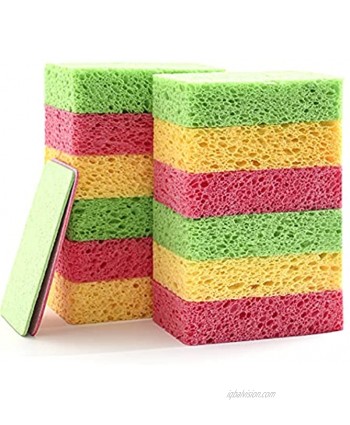 12-Count Non-Scratch Scrub Sponges for Kitchen Compressed Cellulose Sponge with Heavy Duty Scouring Power Effortless Cleaning of Dishes Pots and Pans