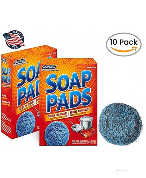 20 Pack Steel Wool Soap Pads Metal Scouring Cleaning Pads for Dishes Pots Pans and Ovens Pre-Soaped for Easy Cleaning of Tough Kitchen Grease and Oil