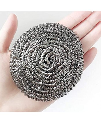 6 Pack Extra Large Stainless Steel Scourers Sponges Scrubbers,Metal Scouring Pads Tackling for Tough Cleaning Jobs