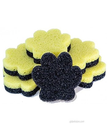 6 Pack Multi-Purpose Scrubby Paw Sponge for Dishes – Double Sided Scrubbing Sponge – Flexible in Warm Water Firm in Cold – Deep Cleaning Scratch Free Odor Resistant Fabricated in The USA