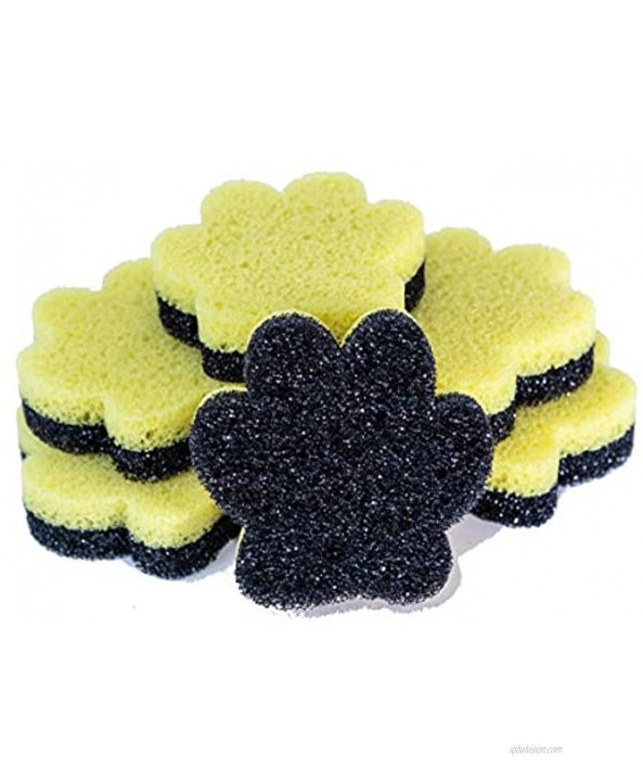6 Pack Multi-Purpose Scrubby Paw Sponge for Dishes – Double Sided Scrubbing Sponge – Flexible in Warm Water Firm in Cold – Deep Cleaning Scratch Free Odor Resistant Fabricated in The USA