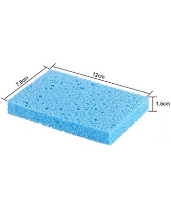 Chuangdi 12 Pieces Cleaning Scrubbing Sponge Kitchen Cellulose Dish Sponge for Removing Hard Dirt Oil Non-Scratch on Windows Non-Stick Pan Assorted Colors 1.5 cm in Thickness Rectangle