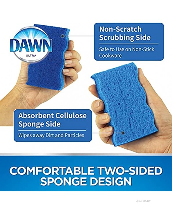 Dawn Non-Scratch Wedge-Shaped Scrubber Sponges Blue Pack of 3